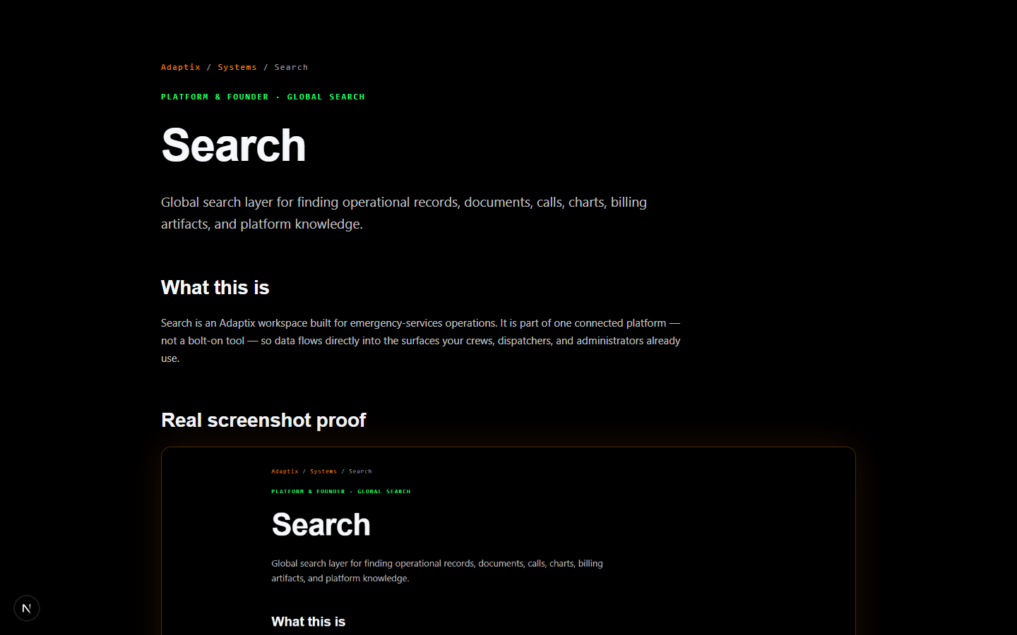 Current Adaptix Search screen